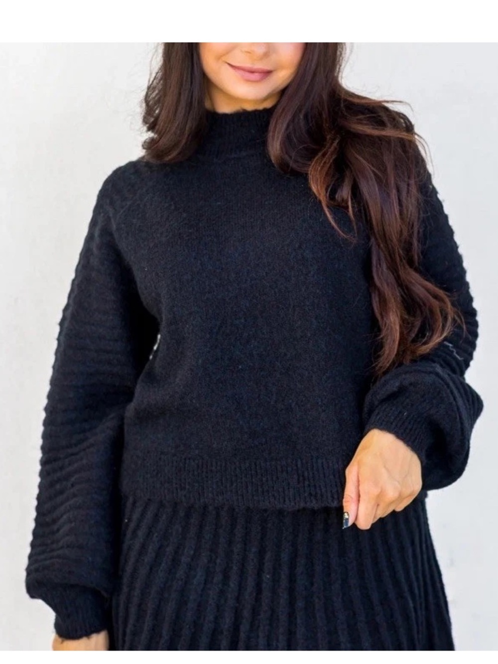 Sofie The Label Gracie Sweater Top mock neck sweater size S Black